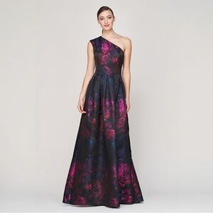 Kay Unger New York Women's Abstract Print Evening Dress